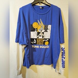 Tune Squad Men's Long Sleeve Shirt - Blue and White